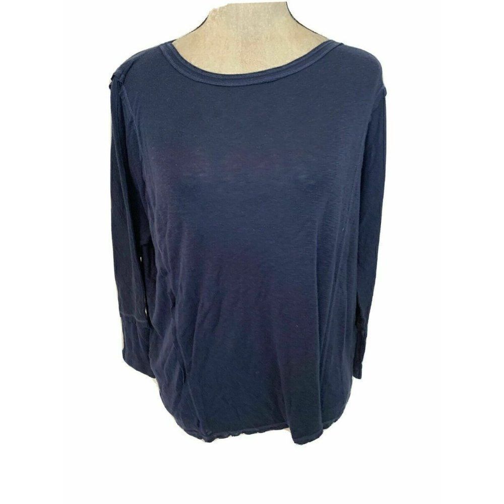 Michael Stars Womens Navy Blue Long Sleeve Sweater